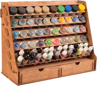 Wall Paint Holder - Works for Warhammer 40K, Dnd, Other Figurines - 65 Holes for