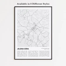 Jelenia Góra Map Print, Lower Silesian Voivodeship Travel Poster, Wall Decor Art