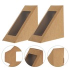 50 Pcs Sandwiches Storage Box Cakes Wrapping Box Kraft Paper food storage box
