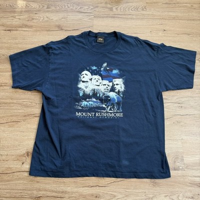 Mount Rushmore National Memorial T Shirt Mens XXL Blue Prairie Mountain