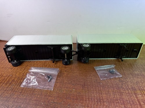 1:53 Scale Tonkin 2-28' Blank Pup Trailers KIT 1/53 Includes Metal Dolly - Picture 4 of 6