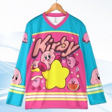 Custom Kirby Hockey Jersey Youth Adult, Personalized Cute Gaming Gift