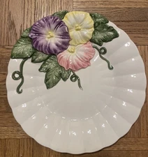 Fitz and Floyd Classics Pansy Plate Serving Dish Hand Crafted Vintage