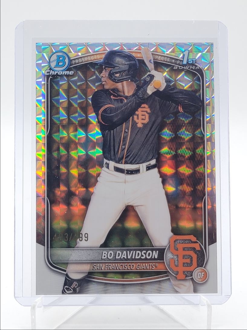 BO DAVIDSON 2025 BOWMAN CHROME 1ST GEOMETRIC REFRACTOR GIANTS /499 Q5393