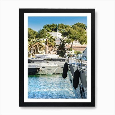 Cala D or Yachts Docked At Marina A Framed Wall Art Poster Canvas Print Picture