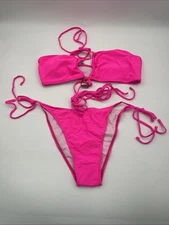 Zaful 2pc Pink Bikini Large V Neck