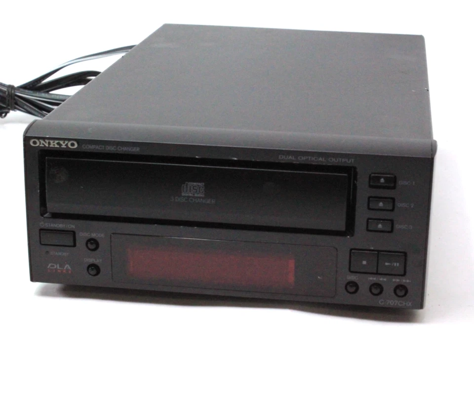 Black ONKYO C-707CHX 3 Compact Disc CD Changer Player Shelf HiFi Stereo As Is - Image 3 of 4