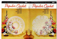Popular Crochet Pattern Doilies Centerpieces Booklet 1960's VTG Lily Design 203