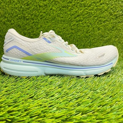 Brooks Ghost 15 Womens Size 8.5 White Blue Green Running Walking Shoes Sneakers