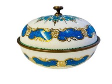 Vintage MODERN Studio Austria ARTA Enamel & Brass Trinket Jewelry Box 55