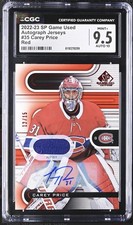 💎2022-23 SP Game Used Jerseys #35 Carey Price Red GRADE 9.5~AUTO 10~POP 1💨