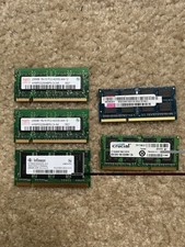 Laptop RAM Memory Lot Of 5, Crucial 8GB DDR3, Kingston, Hynix 256MB, Infineon