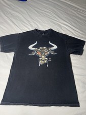Vintage WWE Brahma Bull The Rock Shirt Men's Medium Black Layin' the Smack Down 