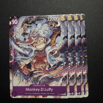 4x Monkey.D.Luffy P-041 - Starter Deck 18: PURPLE Monkey.D.Luffy Promo Near-Mint