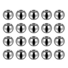 20pcs Beads 10mm Stainless Steel 3.5mm Hole Dia Bead for DIY Crafts Silver