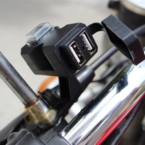 12-24V/9-90V DUAL USB PORTS MOTORCYCLE HANDLEBAR REARVIEW MIRROR PHONE CHARGERS - Photo 2 sur 14