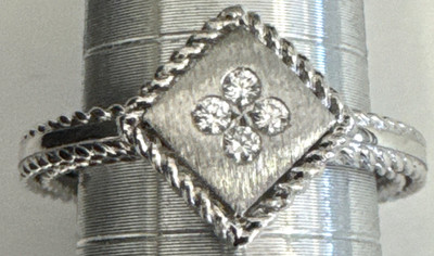 Roberto Coin 18K White Gold Diamond Ladies Ring Size 6