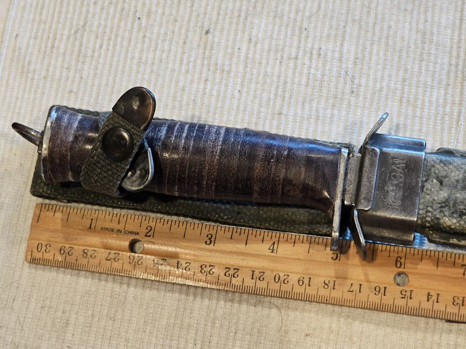 Cuchillo de combate M-3 del ejército de Estados Unidos de la Segunda Guerra Mundial / Funda K-M8A1 L@@K!!! Foto 2 de 4