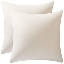 Throw Pillow Covers 16x16: Pack of 2 Cozy Soft 16" x 16" Pack of 2 Cream