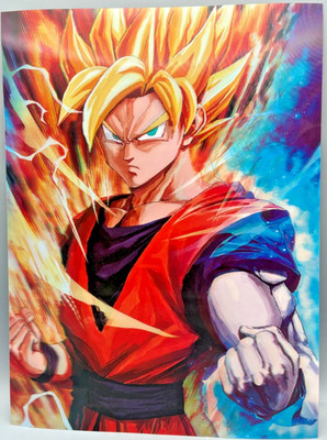 3D-Bild/Effekt-Flip-Anime-Dragon Ball-Son Goku-Super Saiyajin-30x40cm-ohne Rahm.