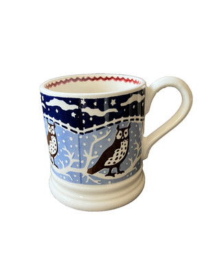 EMMA BRIDGEWATER WEIHNACHTEN IKONEN EULE 1/2 PINT BECHER NEU