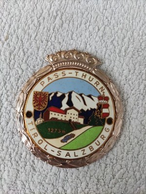 Pass-Thurn VINTAGE MOTOR CAR AUTOMOBIL ABZEICHEN BADGE EMBLEM 1960er?