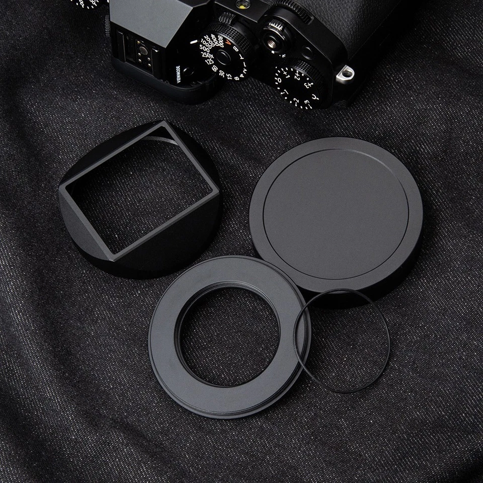 Square Metal Lens Hood With Metal Cover Fit For Fujifilm Fuji XF 27mm F2.8 R WR - Image 2 of 4