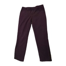 Tommy Hilfiger Madison Stretch Womens Pants Size 6 Burgundy Red Polka Dots