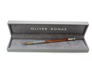 T Vintage Sterling Silver 925 Agate Dip Fountain Pen 10g Boxed