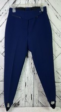 OBERMEYER ITB Stretch 12L Tall Ski Pants Snow Blue Wool Stirrup Zip Pocket Warm