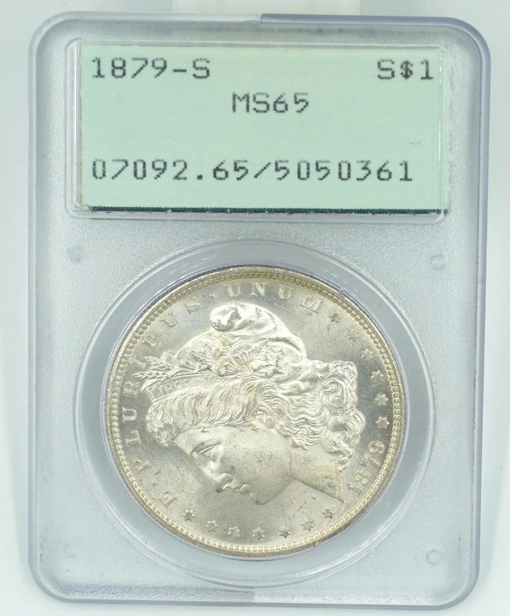 PCGS Certified MS 65 Graded 1879 Year Morgan US Dollars (1878-1921