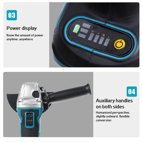 Brushless Cordless 125mm 5'' Angle Grinder Cutting Li-ion Battery Charger 18V - Picture 9 of 22