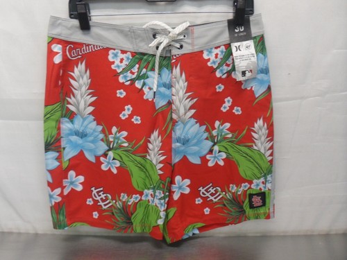 MLB St. Louis Cardinals Men's Red Phantom Tailgate Swim Shorts # 30 - Picture 2 of 6