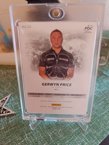 Panini Darts Gerwyn Price First Edition PDC /50 Autogramm - Bild 2 von 2