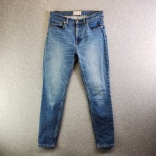Everlane Jeans Womens 29 Blue High Rise Skinny Leg Stretch Whiskered Denim