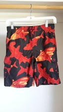 Ocean Pacific OP Boys Size M 8 Red Shark Mesh Lined Swim Trunks Board Shorts