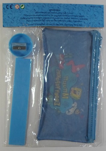 VIACOM 2007 SPONGEBOB SQUAREPANTS STATIONERY SET PENCIL CASE SHARPENER RULER MIP - Picture 4 of 10