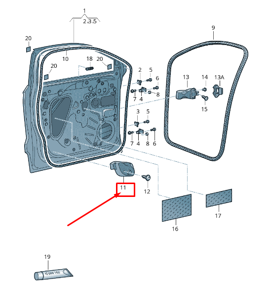 SKODA KAROQ NU PROTECTION LATÉRALE REMBOURRÉE AVANT GAUCHE 575837841B