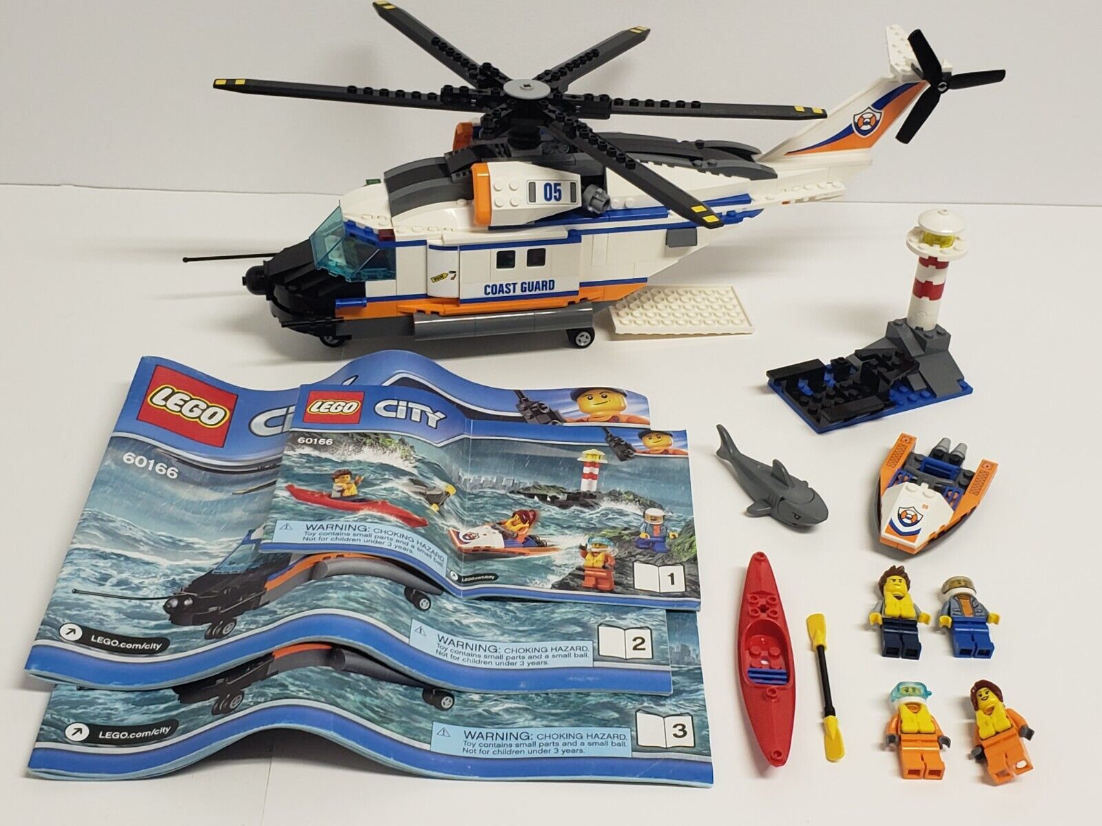 Lego City 60166 Heavy-duty Rescue Helicopter (4-5 Pieces Missing) With Manuals