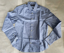 Quince The Untucked Dress Shirt Luxe Button Down, Blue Pattern S 100% Cotton (2)