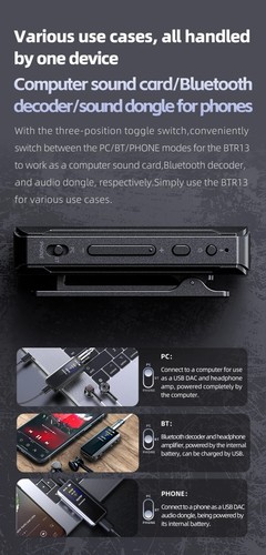 FiiO BTR13 Bluetooth 5.1 DAC/AMP aptX HD/LL/adaptive LDAC 3,5/4,4mm - Zdjęcie 9 z 33