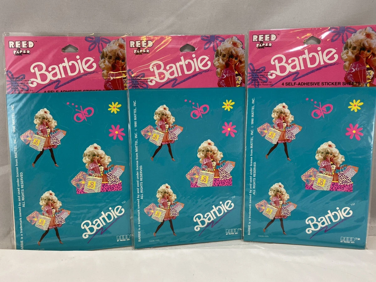 Barbie Stickers Vintage 3 Packs 1990 s By Reed Paper Art New 4 Sheets Each
