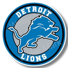 Detroit Lions Logo Round Vinyl Sticker Decal ...