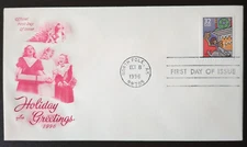 32c Christmas: Family at Fireplace # 3108 FDC 1996 Artcraft