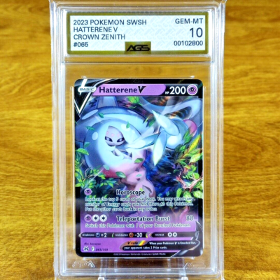 Pokemon SWSH Crown Zenith Hatterene V 065/159 AGS Gem-MT 10 FA Holo Rare  2023 | eBay