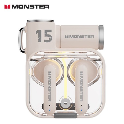 Oryginalne bezprzewodowe słuchawki Monster XKT15 Bluetooth 5.3 TWS Gaming Earbuds RGB - Zdjęcie 25 z 26