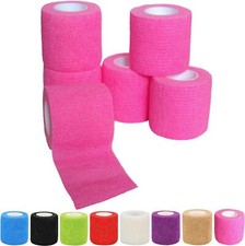 6 Rolls Self Adhesive PINK Bandage Wrap Vet Tape, Medical Tape 2 In x 5 Yds 