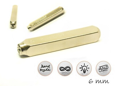 4 Stempel Set Symbole (Infinity, hand made,...) Impressart, Schriftgröße: 6 mm