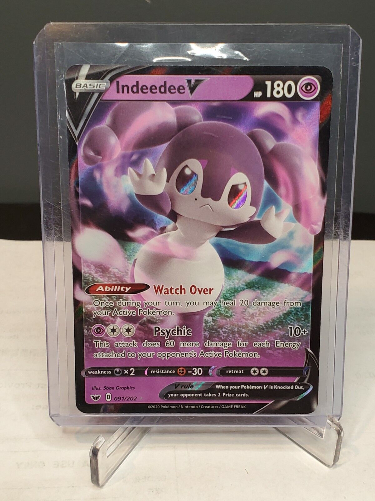 Indeedee V 91/202 NM in Portuguese Sword & Shield Pokémon TCG