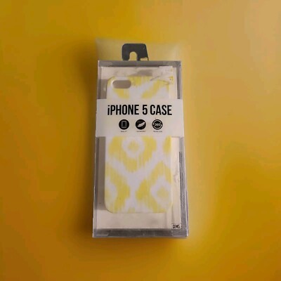 GEMS iPhone 5 Case New - Yellow and White Ikat Pattern Hard Shell Snap-On Cover